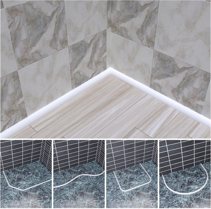 Duzzy 98 Inch Flexible Quarter Round Molding, Peel and Stick Silicone Rubber Trim Suitable for Shower Pans Gap and the Base of Staircase - Image 4